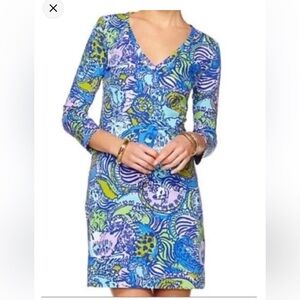 Lilly Pulitzer Christine Cotton Dress in Cattitude Size Medium